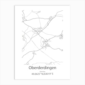 Oberderdingen,Germany Minimalist Map Art Print