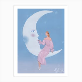 Dreamer & Moon Art Print