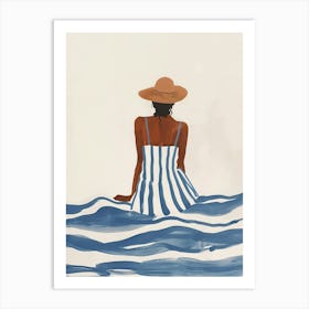 Woman In The Ocean Art Print