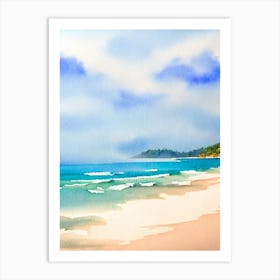 Mirissa Beach, Sri Lanka Watercolour Art Print
