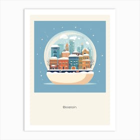 Boston Usa 1 Snowglobe Poster Art Print