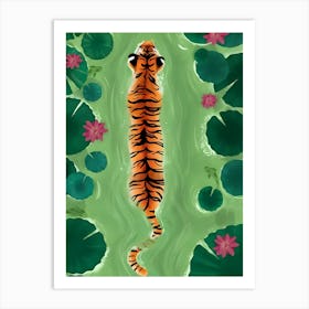 Tiger In Water Art Print