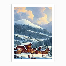 Ruka, Finland Ski Resort Vintage Landscape 1 Skiing Poster Art Print