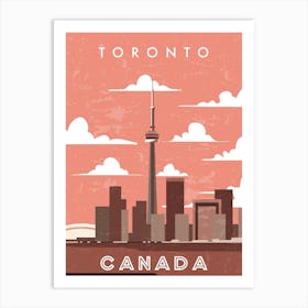 Toronto, Canada — Retro travel minimalist poster 1 Art Print