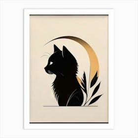 black cat mininalist portrait 7 Art Print