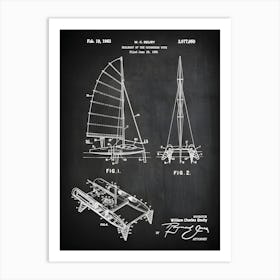 Catamaran Sailboat Patent Print Sail Boat Patent Sailing Boat Art Catamaran Boat Sail Boat Print Sail Boat Patent Print Vb8501 Art Print