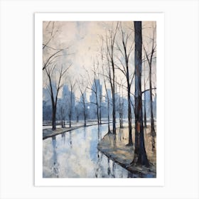 Winter City Park Painting Stanley Park Vancouver Canada 2 Art Print