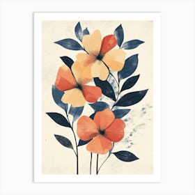 Orange Flowers Canvas Print 1 Art Print