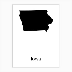 Iowa Silhouette Art Print