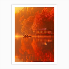 Autumn In A Lake Art Print