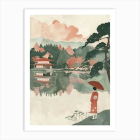 Kyoto Japan 8 Retro Illustration Art Print