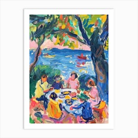 Picnic At The Beach Art Print