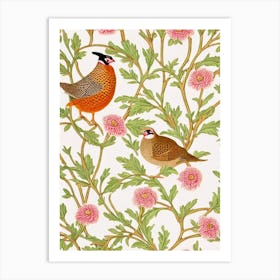 Partridge William Morris Style Bird Art Print