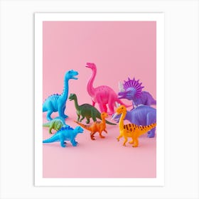 Colourful Toy Dinosaur Friends 4 Art Print