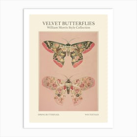 Velvet Butterflies Collection Spring Butterflies William Morris Style 9 Art Print