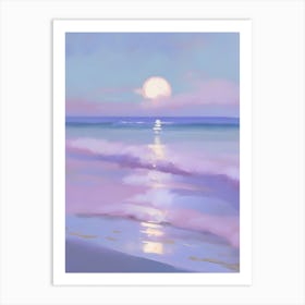 Full Moon On The Beach Art Print