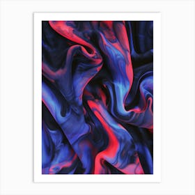 Blue & Red Swirls Art Print