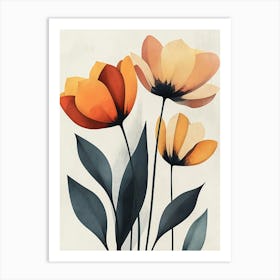 Orange Tulips Art Print