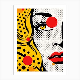 Polka Dot Face Pop Art Inspired Art Print