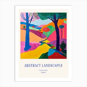 Colourful Abstract The New Forest England 2 Poster Blue Art Print