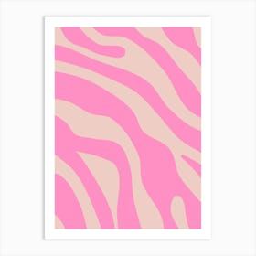 Vintage Retro Abstract Peach And Pink Art Print