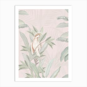 Vintage Tropical Jungle Birds Pink Ii Art Print