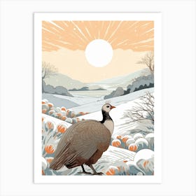 Winter Bird Painting Turkey 1 Art Print