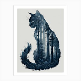 Cat In The Forest 2 Art Print