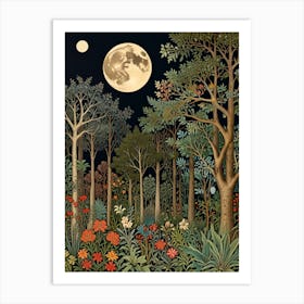 William Morris Moonlight In The Forest 126 Art Print