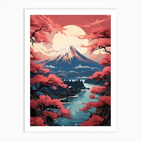 Fuji Mountain Cherry Blossoms Art Print