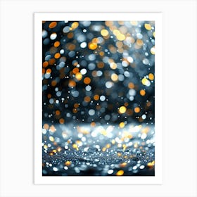 Christmas Lights Bokeh Background Art Print