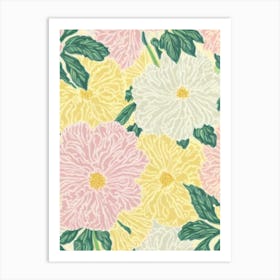 Carnations Pastel Floral 2 Flower Art Print