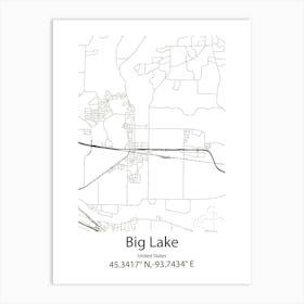 Big Lake,United States Minimalist Map 1 Art Print