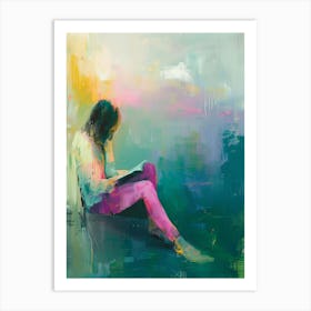 Girl Reading A Book Art Print