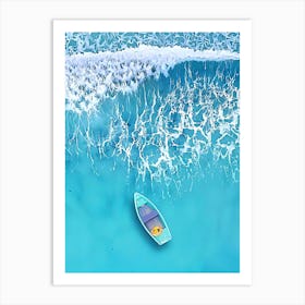 Small Boat In The Ocean Art Print