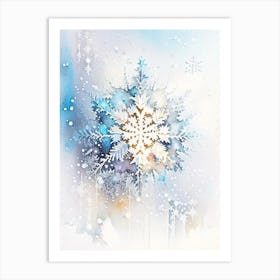 Unique, Snowflakes, Storybook Watercolours 4 Art Print