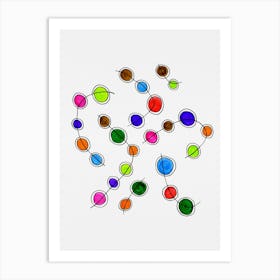 Circles Connecting Multicolor Art Print