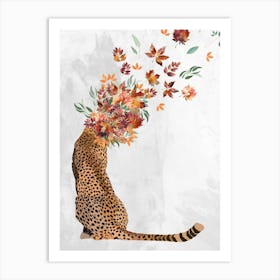 Cheetah Canvas Autumn Art Art Print