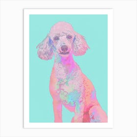 Watercolour Poodle Dog Line Illustration 2 Art Print