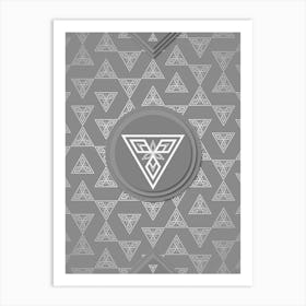 Geometric Glyph Sigil with Hex Array Pattern in Gray n.0264 Art Print
