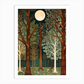 William Morris Moonlight In The Forest 85 Art Print