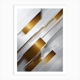 Abstract Gold And Silver Background Art Print