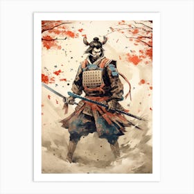 Samurai Rinpa School Style Illustration 1 Art Print