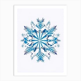 Winter Snowflake Pattern, Snowflakes, Minimal Line Drawing 3 Art Print