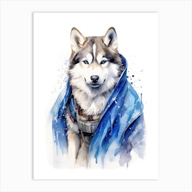 Siberian Husky Dog As A Jedi 4 Art Print