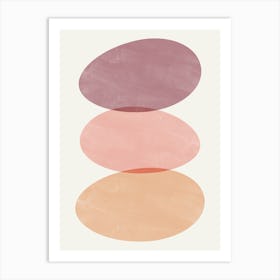 Balancing Zen Stones, Abstract Organic Shapes in Warm Tones Art Print