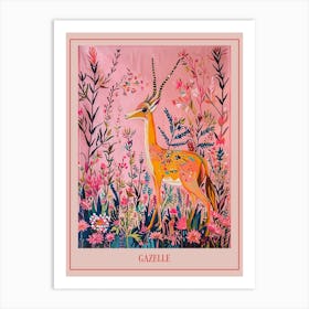 Floral Animal Painting Gazelle 2 Poster Art Print