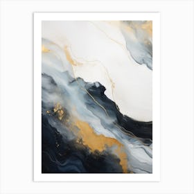 Abstract Black And Gold Painting Art Print