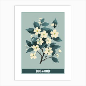 Dogwood Tree Flat Illustration 1 Poster Art Print