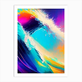 Surfing On Wave At Sea Waterscape Waterscape Bright Abstract 1 Art Print